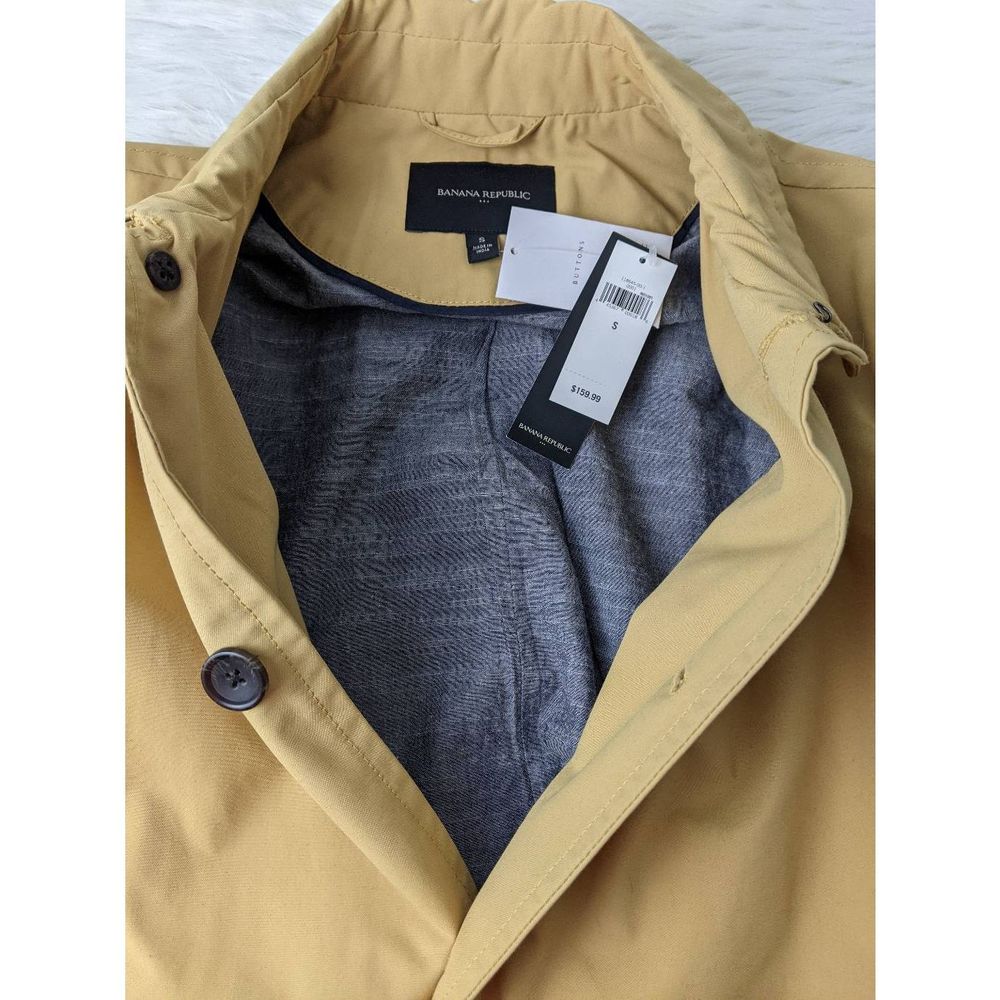 Banana Republic Beige Light Mustard Coat Trench Sz Small S NWT - Picture 4 of 6